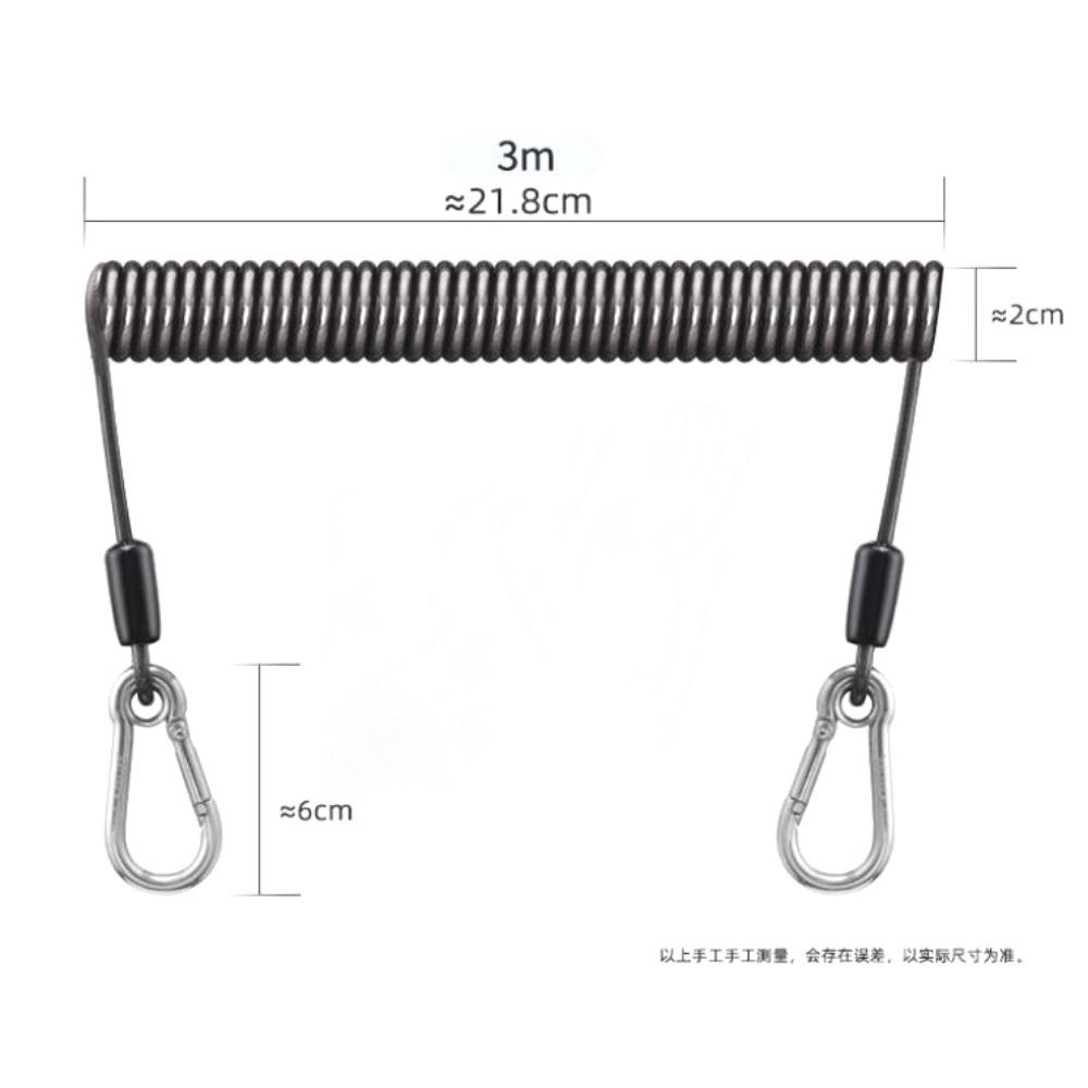 Weighing 50KG Anti-slip Rope with Metal Carabiner Anti Falling Steel Wire Fishing Lanyards