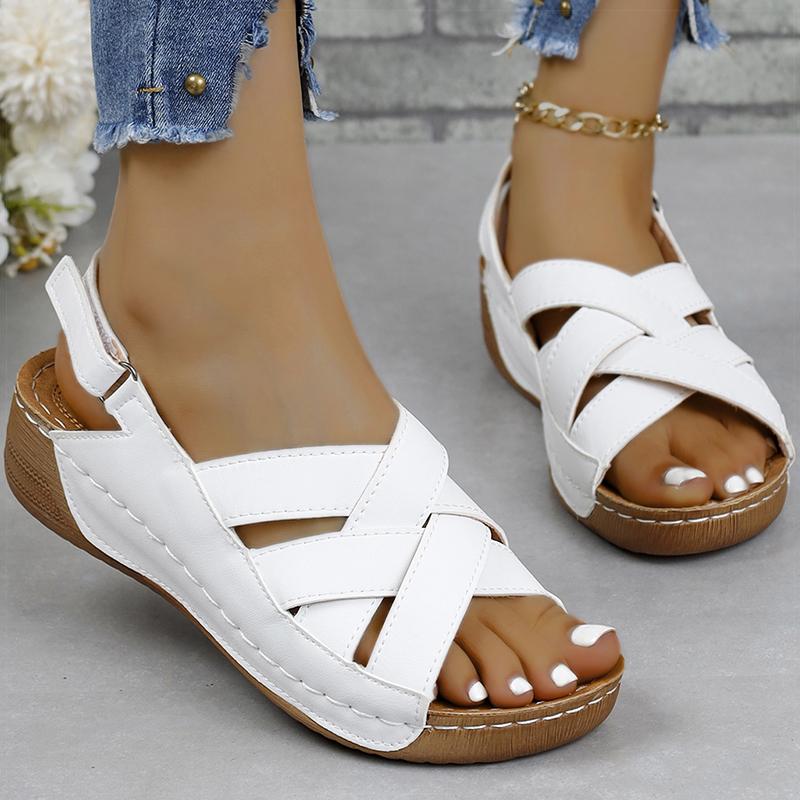 Women's Sandals Peep Toe Summer Sandals With Heels Shoes Woman Wedges Heeled Sandalias De Mujer New Shoes Summer Footwear Women