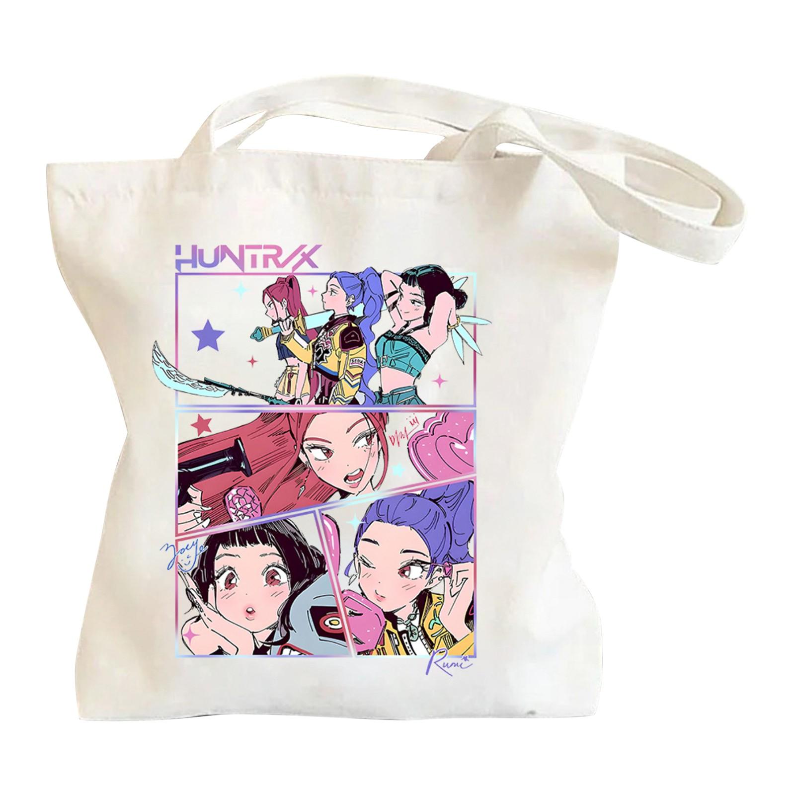 

Холщовая сумка с принтом Женская сумка через плечо Модная студенческая холщовая сумка Повседневная сумка для покупок One Size