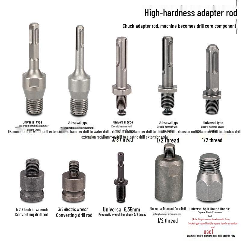 Impact Drill Adapter: Wrench & Hammer Drill Conversion, Round/Square Shank, Electric Drill Press Accessory