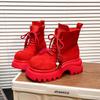 Fashion Versatile Frosted Big Head Martin Boots Women's Popular 2025 Autumn New Su Motorcycle Boots Short Rhubarb Boots Women's