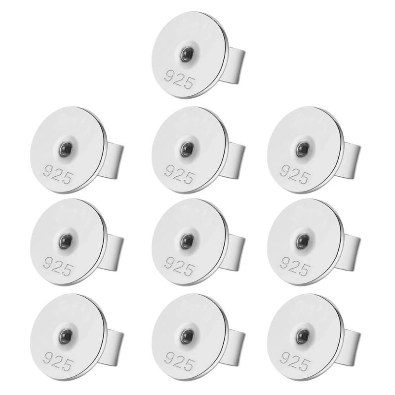 10pcs Metal Earring Stopper Plugs Secure Ear Studs Back Clasps Accessories Earrings Closures for Jewelry Enthusiasts