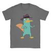 Magliette da Uomo Agente Perry il Ornitorinco Abbigliamento in Cotone Divertente Manica Corta Girocollo Maglietta 4XL 5XL T-Shirt