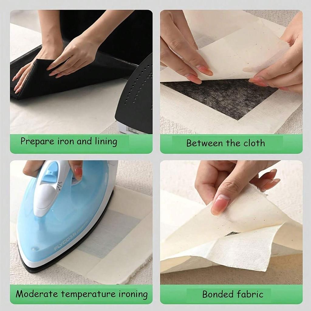 1pc-Clothing Accessories Double Sided Adhesive Lining Non Woven Hot Melt Fabric Lining Ironing Thin Lining Inlaying