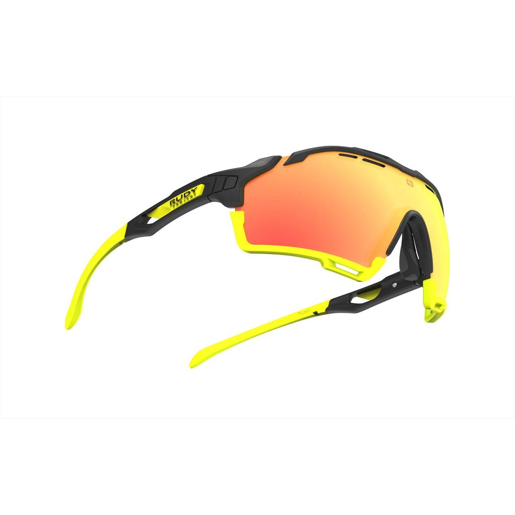 Sports Sunglasses CUTLINE Black Matte Frame Orange Lens Bumper Yellow [Rudy Project] / Multi-Laser SP634006-0001