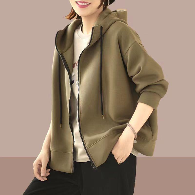 

Весенняя текстура хвалит спину буквенный принт литературный повседневный свободный тонкий свитшот с капюшоном куртка 2XL зелёный