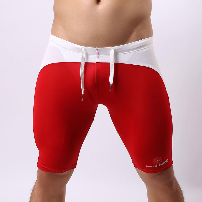 Herren Niedrig sitzende Slim Fit Fitnesshose Mode Kordelzug Color-Block Badehose Bequem eng anliegend Fünf-Punkt-Shorts