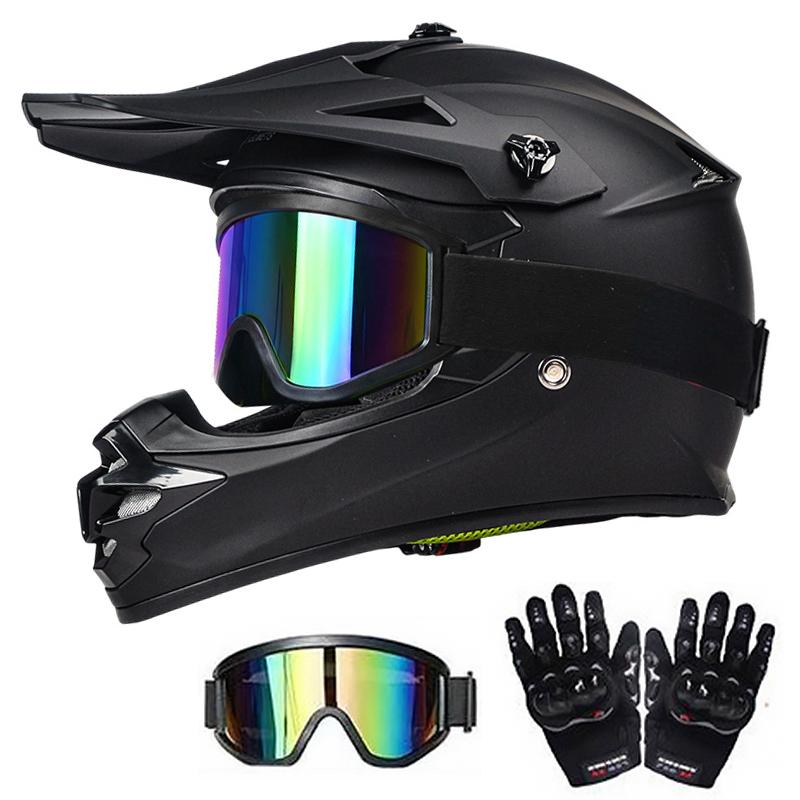 Dot Certified Children's Motorcycle Helmets Suitable for Off-Road Street Riding Mountain Bikes Helmet with Goggles and Gloves