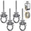 Kit 4 Stainless Steel 304 Swivel Hooks for Swing - 12.7 Cm Screw, Bearing, 1500 Lb Capacity