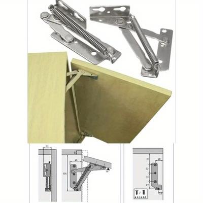 2Pcs/set 80 Degree Sprung Hinges Cabinet Door Lift Up Stay Flap Top Support Tool