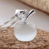Girl Apple Shape Faux Opal Cubic Zirconia Silver Plated Pendant for Necklace