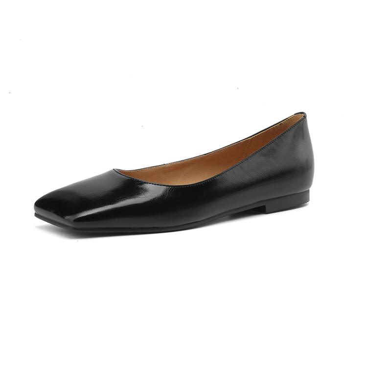 Fashion New Spring Sheepskin Women Shoes Square Toe Women Pumps Ballet Shoes for Women Zapatos De Mujer Concise Low Heels Ladies Shoes