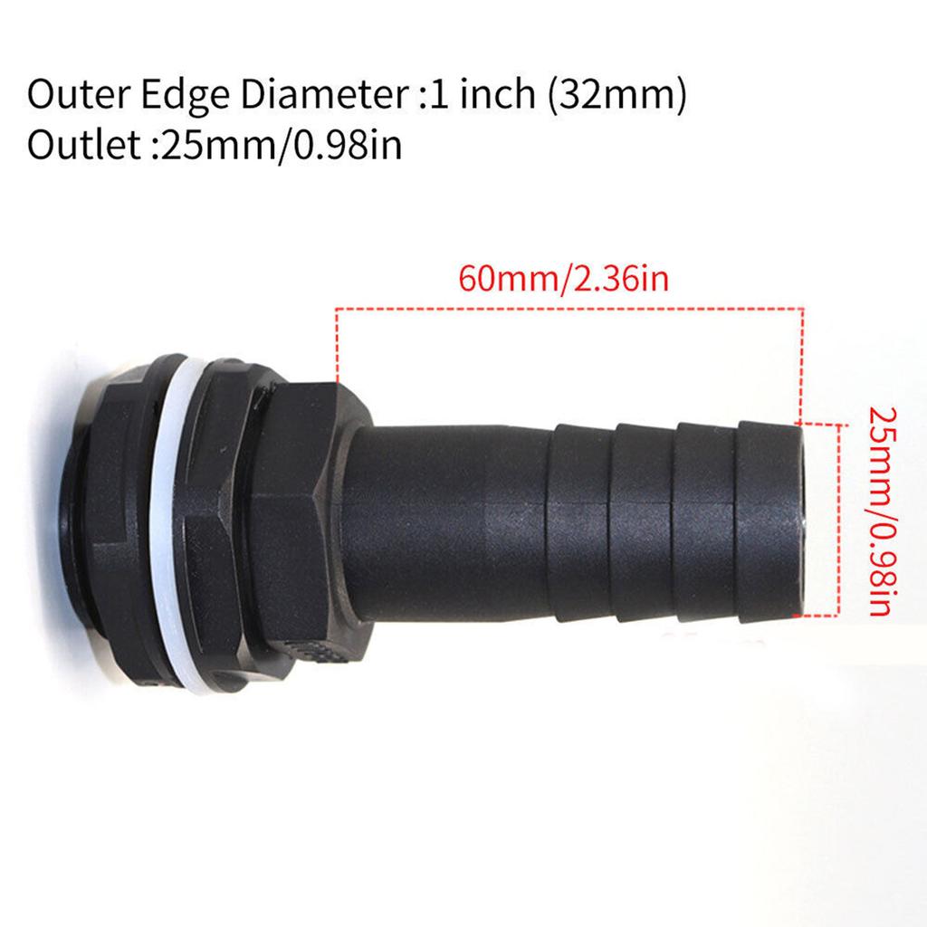 Rain Barrel Hose Nozzle Durable Thick External Thread with Washer Barrel Duct for Rain Barrels Ponds Aquariums Water Tanks