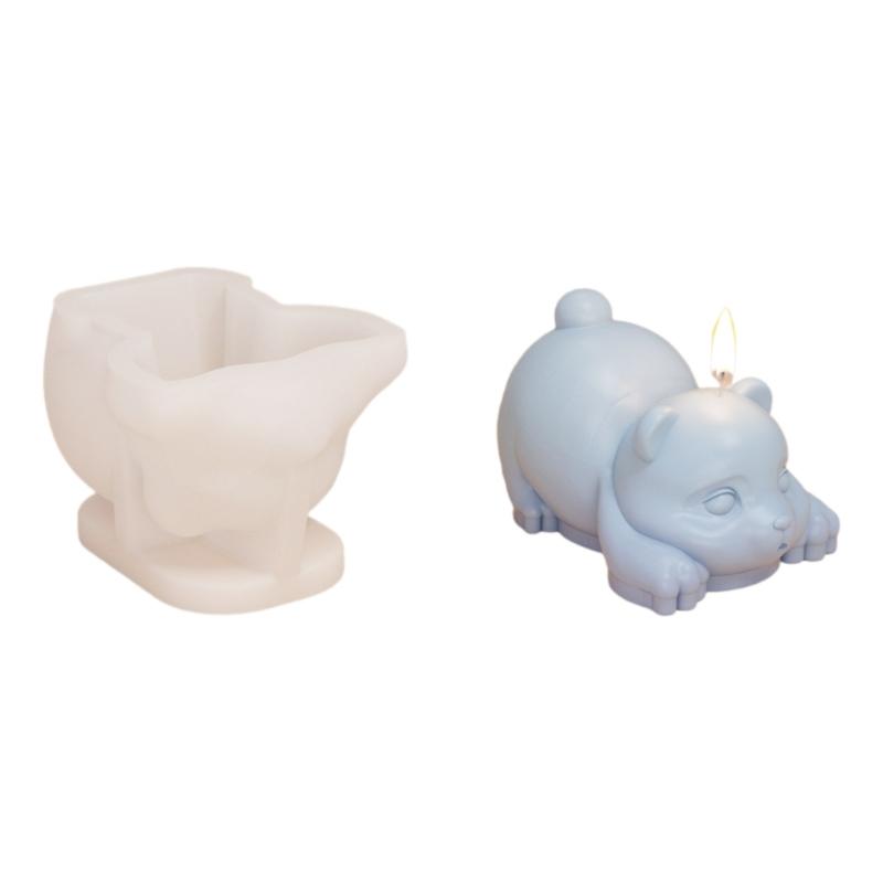 Creative Panda Shape Candle Molds Bamboo Silicone Molds Cake Decorating Tools Silicone Crafts Moulds for Hand-Making