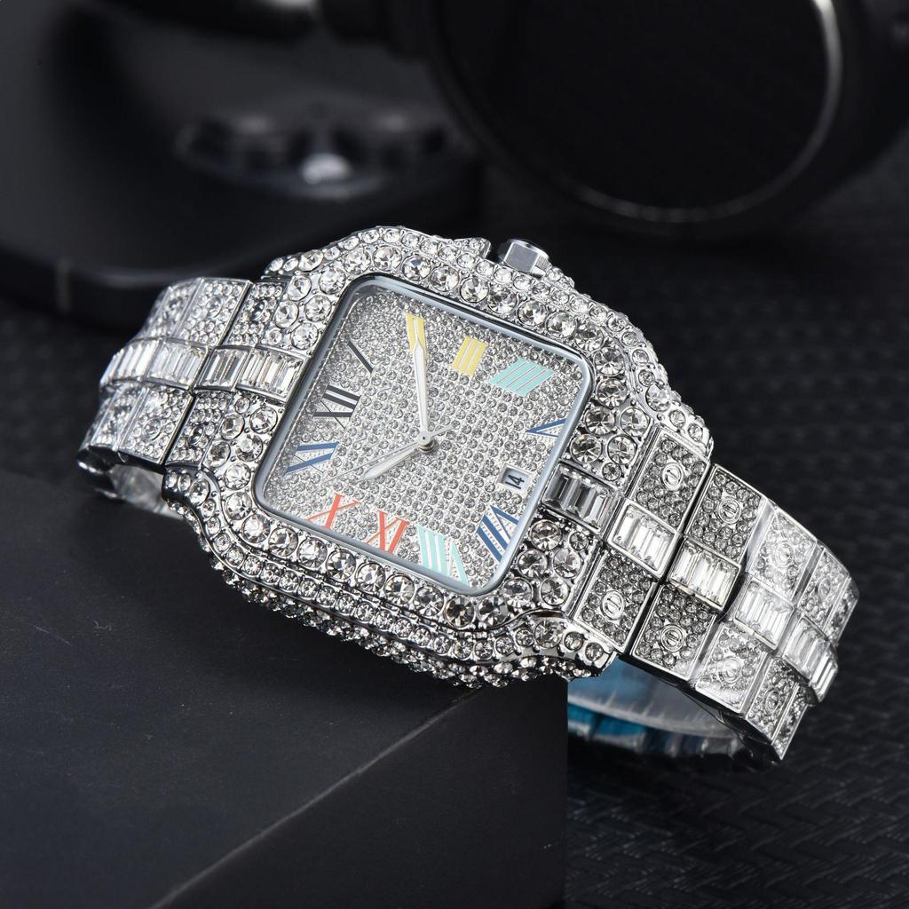 2025 NIRICHA Quartz Casual Steel Band Full Diamond Watch