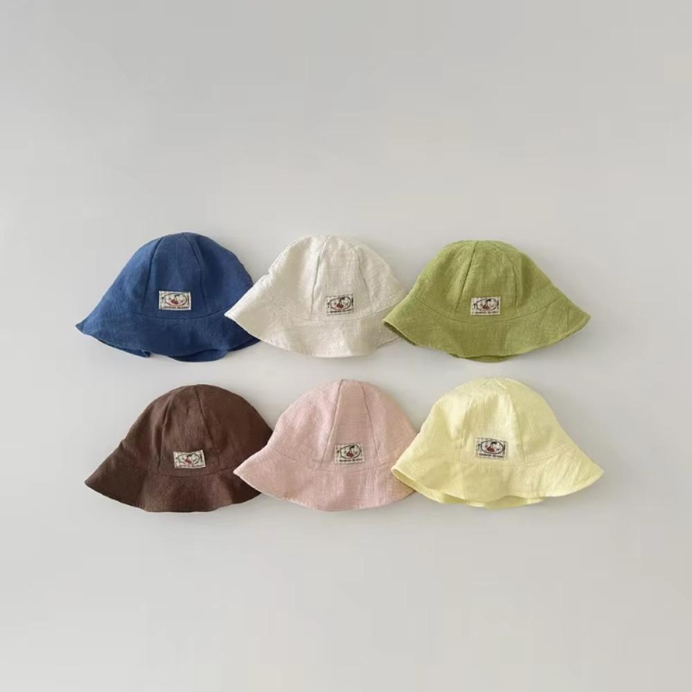 Thin Kids Sun Cap Soft Cotton-Linen Bucket Hat Cute Baby Sun Hat  Outdoor Use