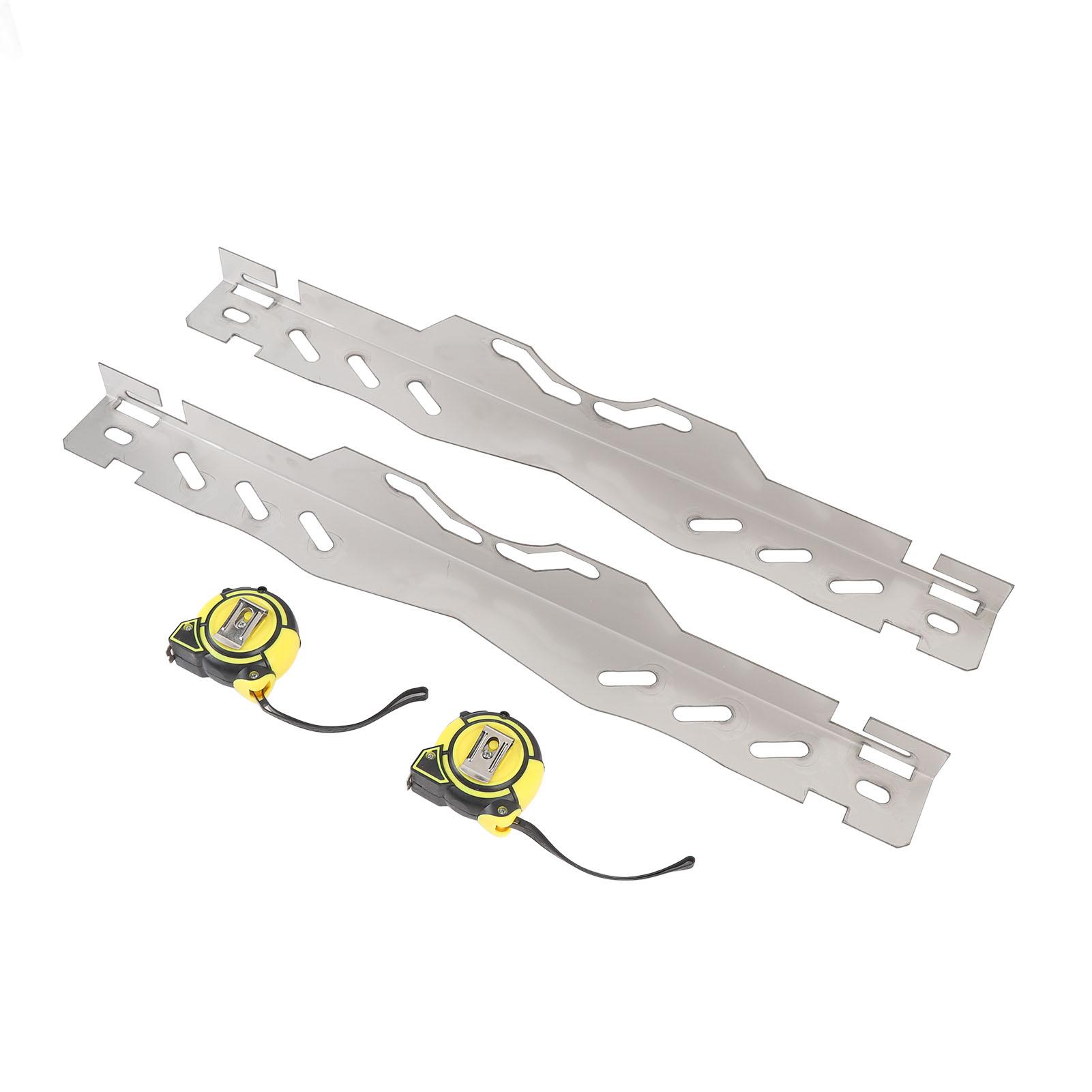 

Инструмент для регулировки развала-схождения Колесная пластина Нержавеющая сталь Сверхпрочная с 2 лентами Точное измерение Инструмент для регулировки схождения для внедорожника Седана