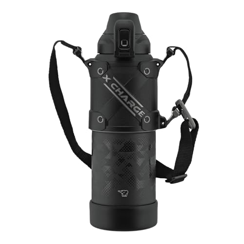 

ZOJIRUSHI SD-HB10-BA Cool Bottle Water Bottle, 3.3 gal (1.0 L), Sports Type, Seamless Stop, Impact and Abrasion Resistant Protective Armor, Black