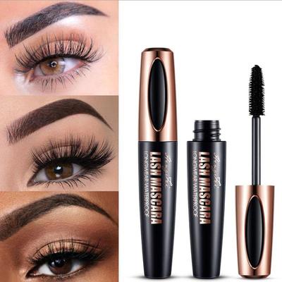 4d Seidenfaser-Wimperntusche, wasserdicht, dick, verlängernde Wimperntusche, Curling, lange schwarze Verlängerung