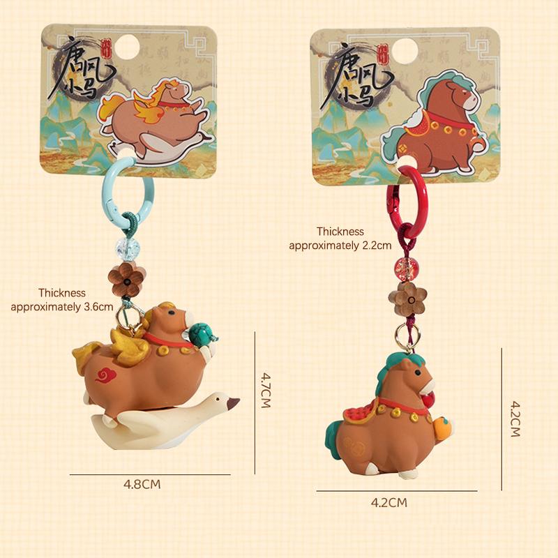 2026 Jahr des Pferdes Maskottchen Schlüsselanhänger Niedlicher Cartoon Nationaler Trend Tierkreiszeichen Pferd Schlüsselanhänger Paar Rucksack Anhänger Neujahrsgeschenk