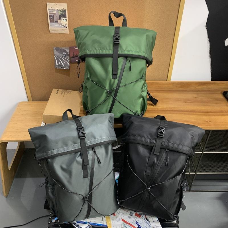 Neuer erweiterbarer Schulrucksack Herren Tooling Kordelzug Outdoor Reise Rucksack Große Kapazität Reise Pendler Rucksack