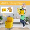 Reinigungswagen 20L Hausmeisterwagen mit Presse und Kehrset, Eimer inkl.. Wischmopp, Rolle