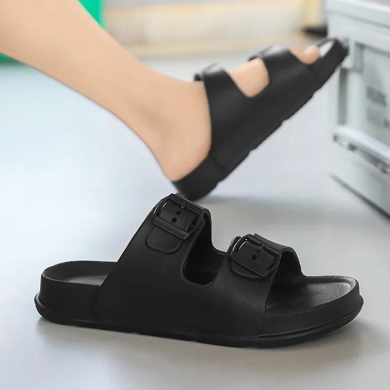 Fashion Summer Men Women Slipper Outdoor Beach Sandals EVA Platform flip flops For House Slides buckle Soft Thick Sole Sandals