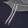 New Korean Rhinestone Tassel Stud Earrings - Creative Diamond Inlaid Dangle Jewelry for Women