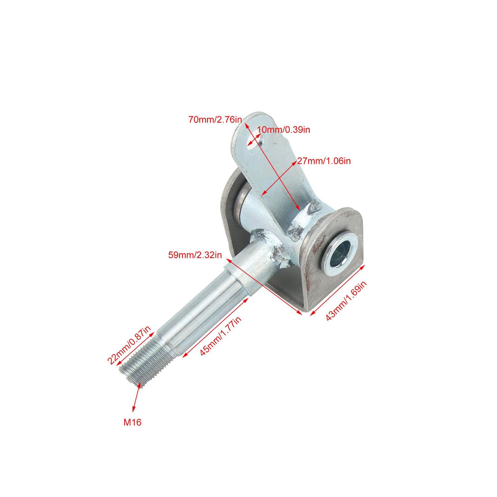 

1 пара M16 передних поворотных кулаков, правый и левый, стальной сплав, набор кронштейнов шпинделя, подходит для картинга 110 куб. см, 125 куб. см, 150 куб. см, 200 куб. см, 250 куб. см