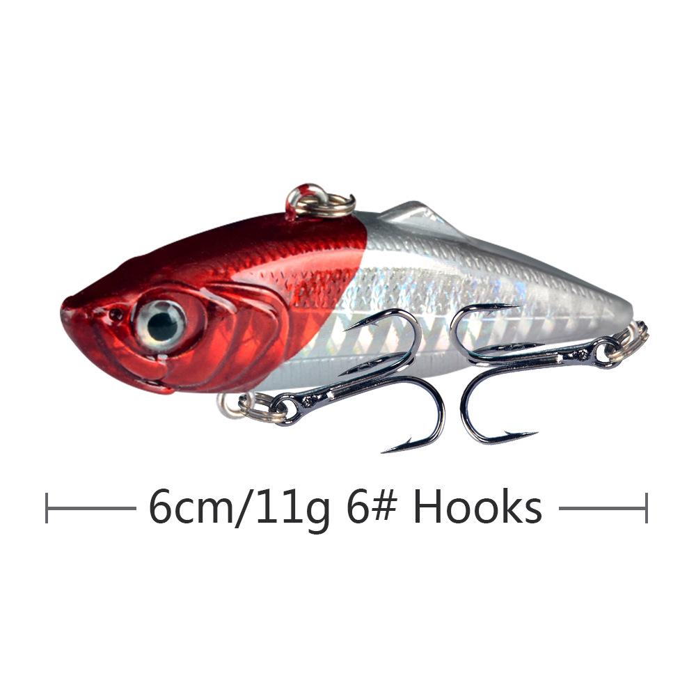 6cm Lure Bait VIB11 High-Vibration Bionic Lure with Reinforced Blood Groove Hook Specifally Designed for Largemouth Bass Fishing