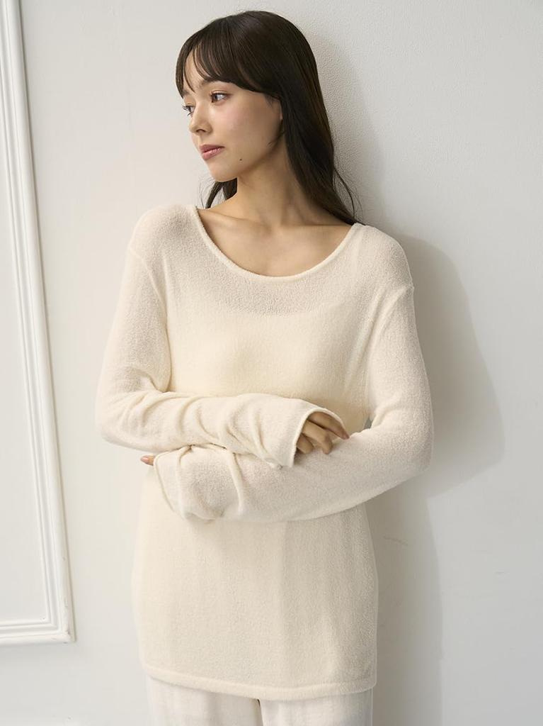 Gelato Pique Sheer Pullover PWNT254098 IVR Free Size Women's