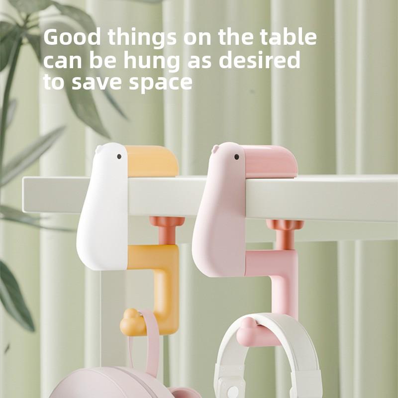 Be skylės šoninis pakabinamas krepšys Mąstantis antis Besisukantys knygų krepšio kabliukai