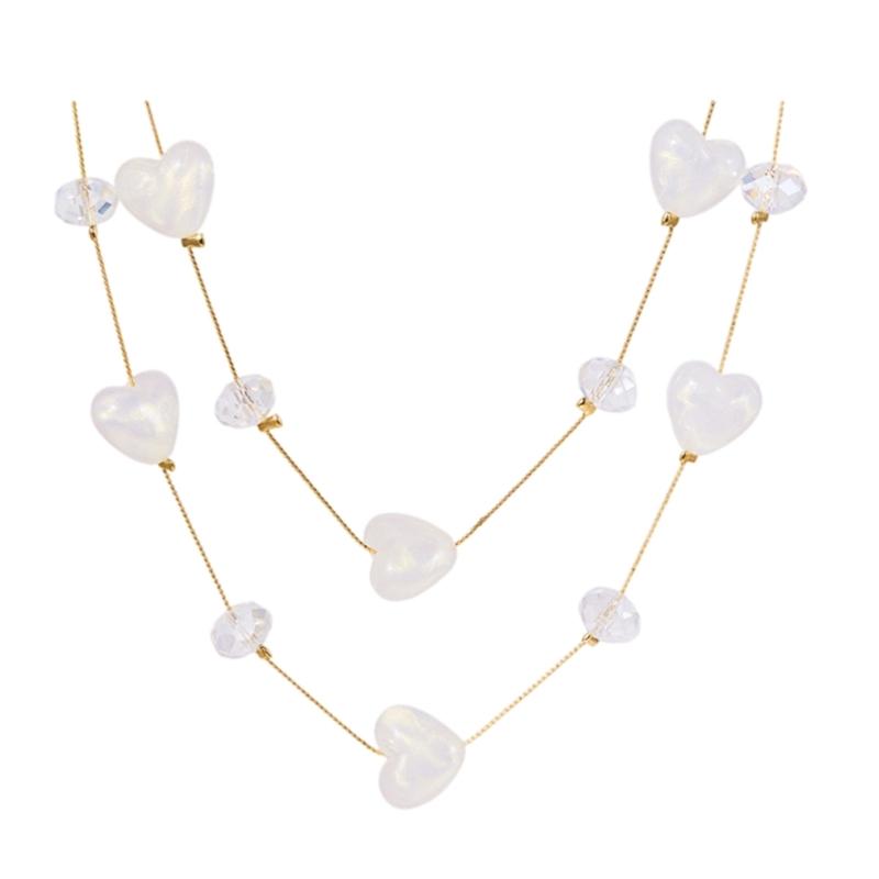 

Alloy Heart Shape Pendant Necklace For Sensitive Skin Long Time Use белый