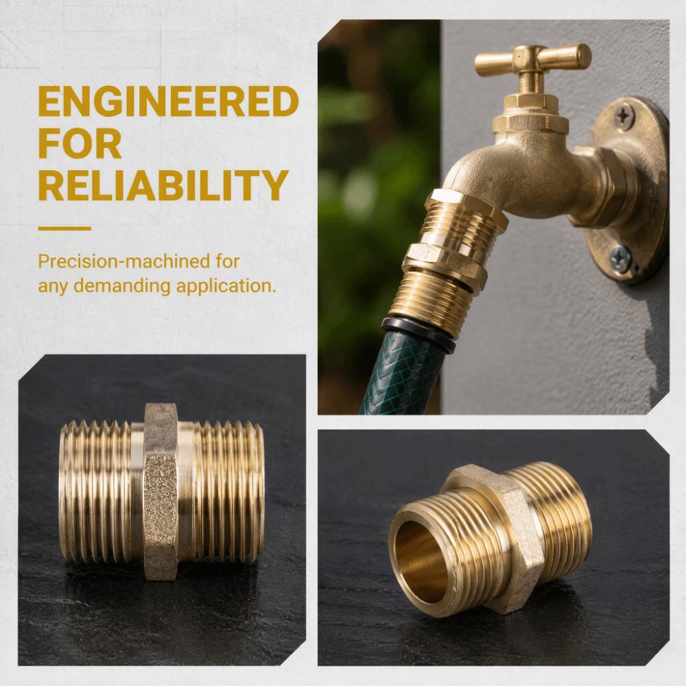 2pcs Hex Shape Brass Pipe Fitting Male Threaded Ends Reducing Male Connector  Irrigation System