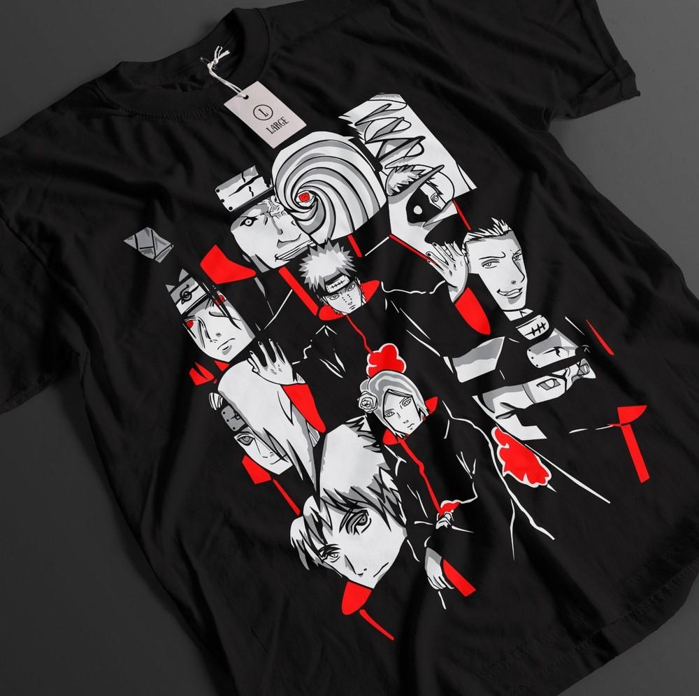 

Naruto Shirt Akatsuki Tshirt Itachi T-Shirt Pain Obito Anime Graphic Unisex Tee XL