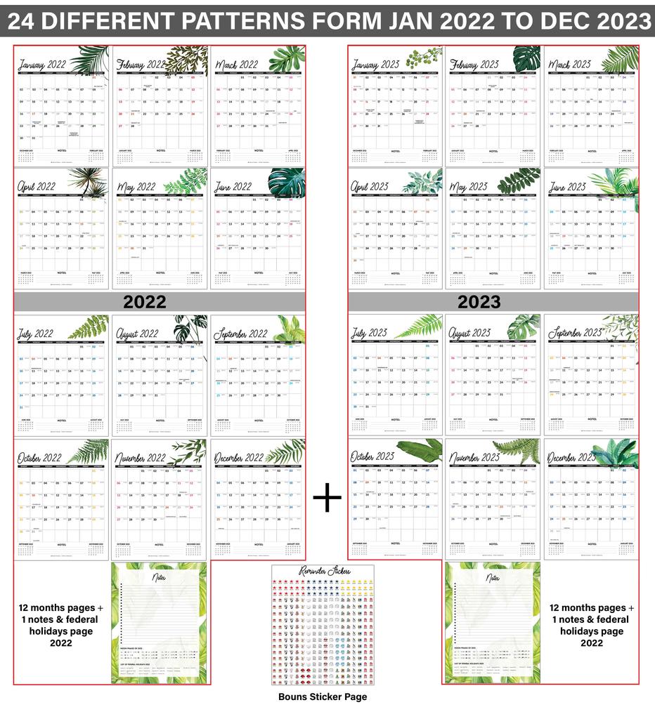 Inkdotpot Inkdotpot 16x12,5 Wandkalender – läuft bis Dezember 2023. Hängender Monatskalender mit Spiralbindung 2022–2023