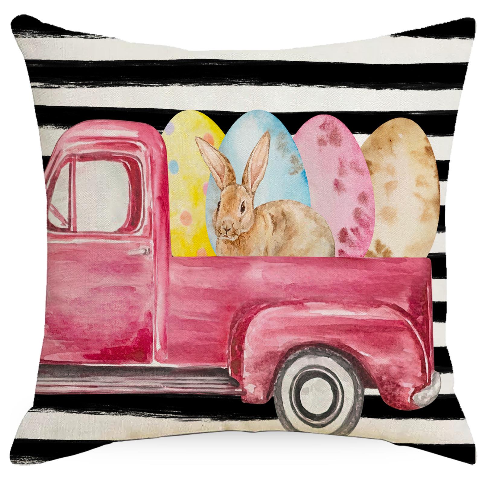 

Creative Striped Rabbit Easter Pillowcase Sofa Living Room Pillowcase Home New Style 45 * 45Cm