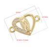 ZHUKOU Golden-plated Brass Catholic Virgin Mary Pendant Crafts Double Holes DIY Bracelet Necklace Accessories