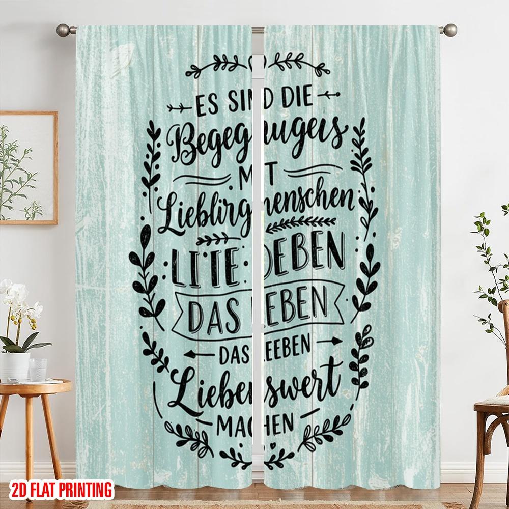 2pcs 2D Flat Printing Window Treatment Curtains Encounters Favorite People Make Life Worthwhile Polyester Without Electricity