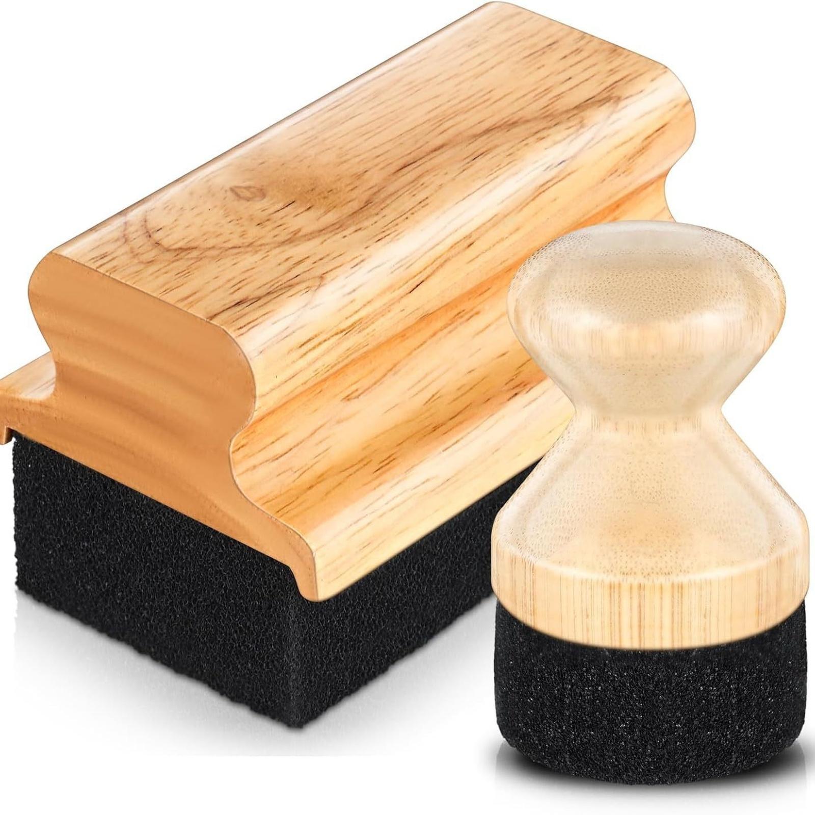 2 Pcs Cutting Board Oil Wax Applicator Butcher Block Oil Brush Wooden Cutting Board Cream with Handle for Wood Surfaces Restoring Butcher (,Sponge) one size жёлтый