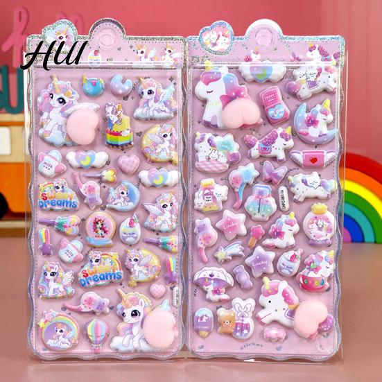 Mobile Phone Case Decal 3D Puffy Stickers Panda Rabbit Bear Animal Squishy for Aesthetic Sticker Assortment Kids Cute Bubble Butt Crafts Decor
