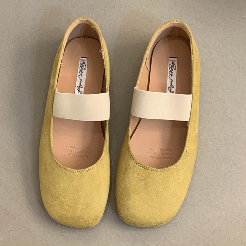 

Женская обувь на плоской подошве, модные женские балетки 2024 года, осенние плиссированные туфли Мэри Джейн с эластичным ремнем, повседневные лоферы из замши Mujer 39 жёлтый