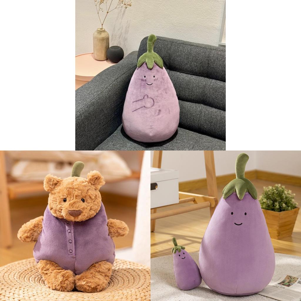 Peluche Orso Melanzana con Materiale Corto in Peluche per Regalo e Collezionisti