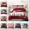 Christmas Collection Printed Three-piece Bedding Pillowcase Duvet Cover