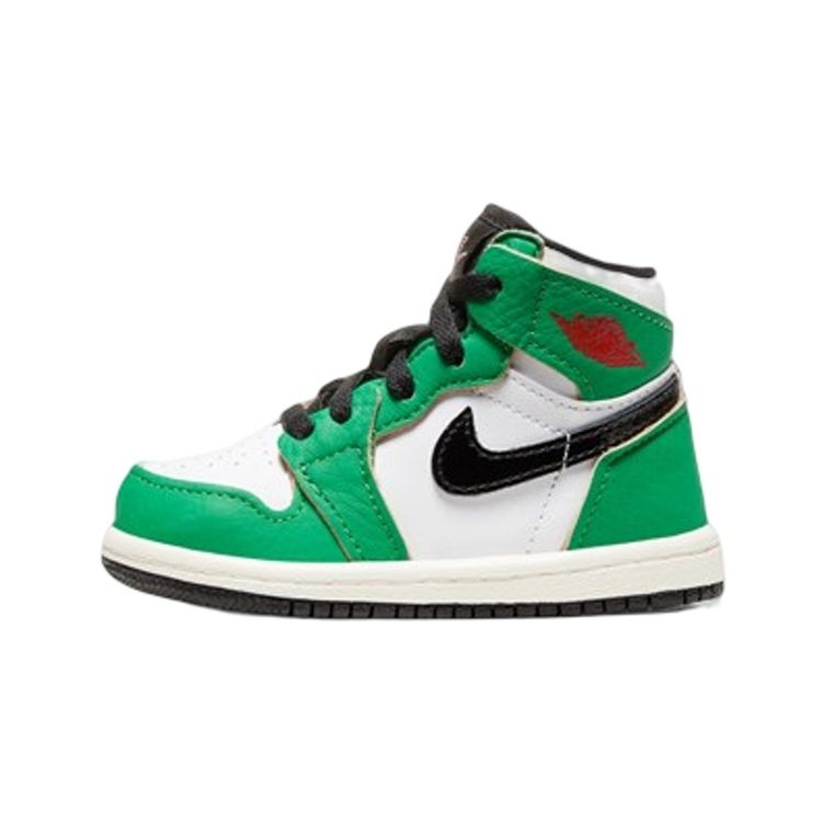

Air Jordan 1 Retro High OG TD Lucky Green Детские кроссовки Черно-белый парус CU0450-300