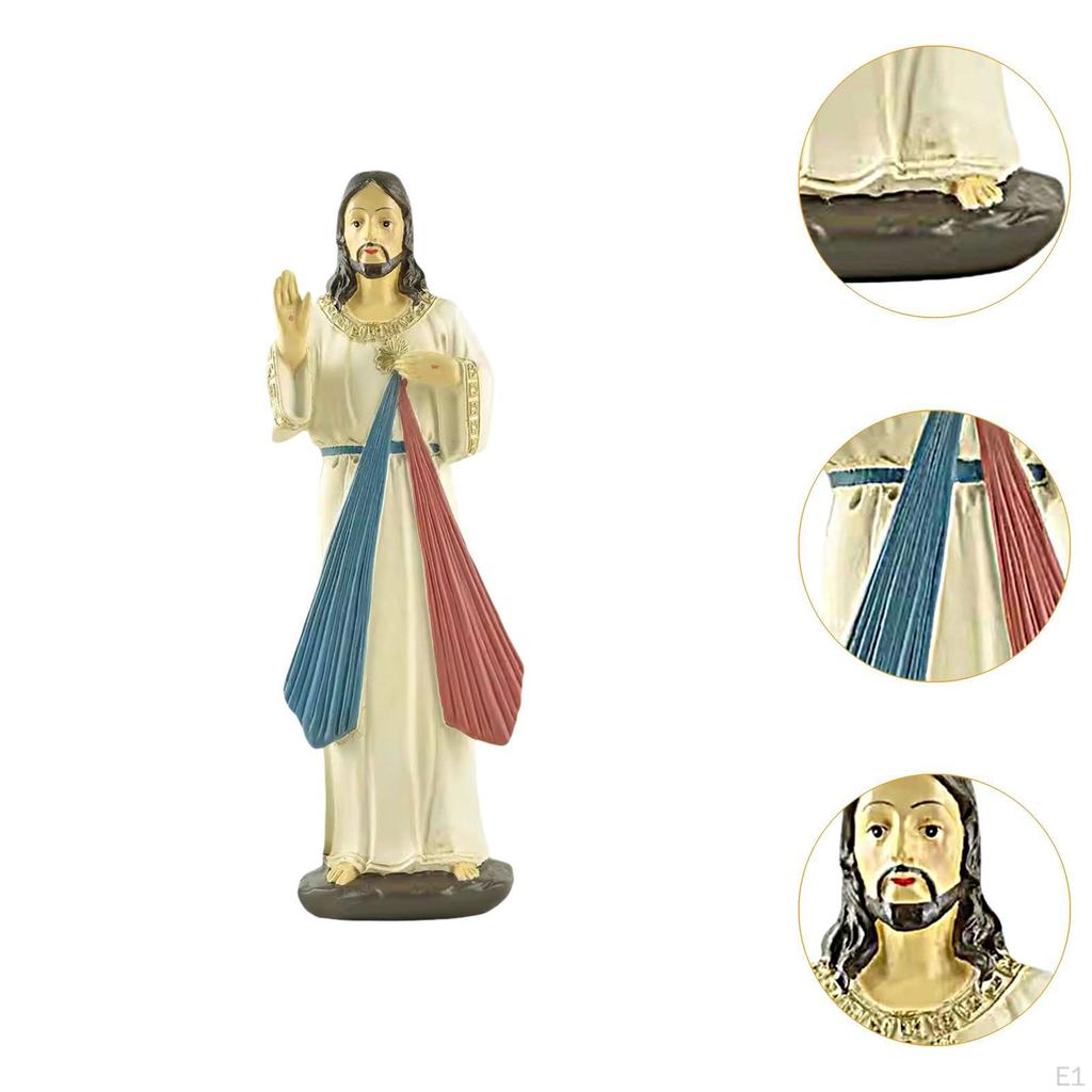 Socha Ježíše Božského milosrdenství Pryskyřičná figurka Sběratelské řemeslné výrobky Dekorace Náboženská socha Ozdoba