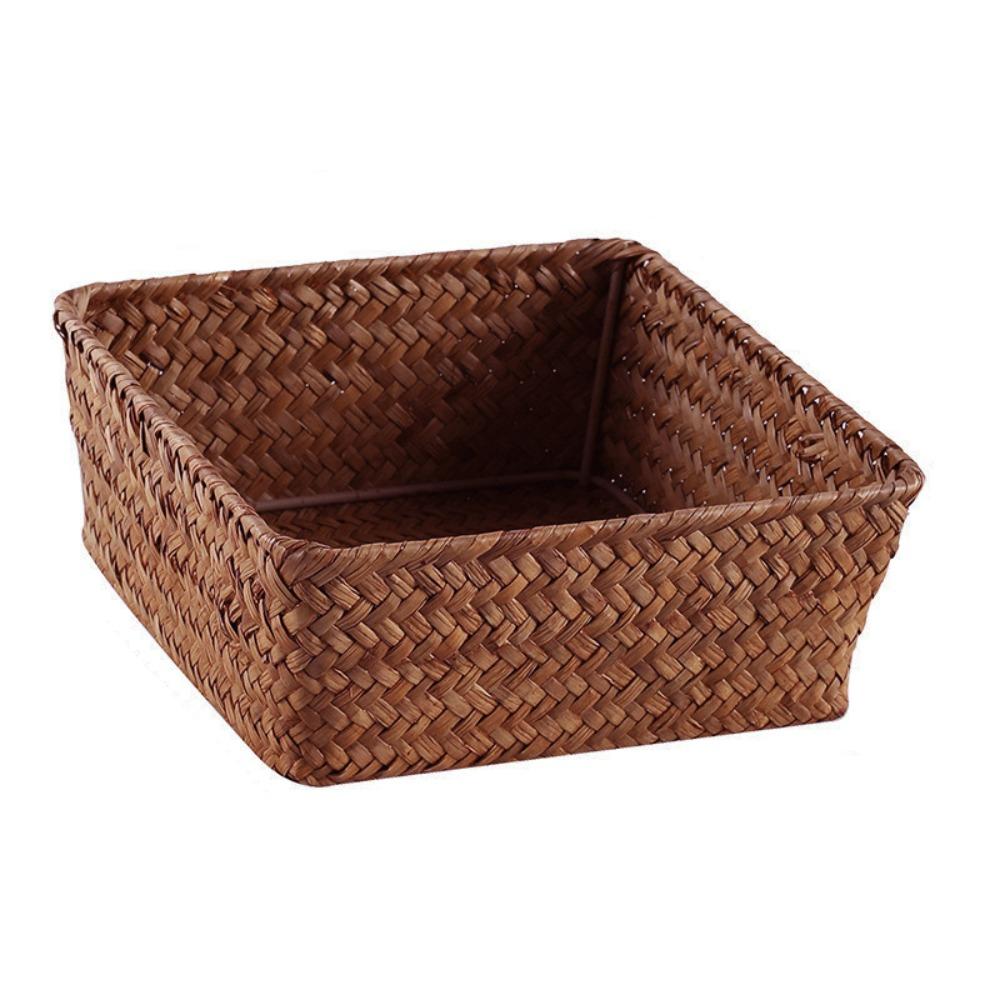 Creative Storage Basket Large Capacity Desktop Clutter Box Seaweed Woven Basket Food