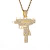 Hip-Hop Crystal Pistol Pendant, Personalized Men and Women Punk Cool Rock Rap Trend Necklace Trend Jewelry Gift