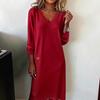 Spring-Autumn 2025 Women's V-Neck Bodycon Long Dress Jumpsuit