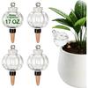 4pcs Leakproof Plant Watering Globes - Top Fill Self Watering Planter Insert Slow Release Water Bulbs with Terracotta Spikes for Indoor Plants